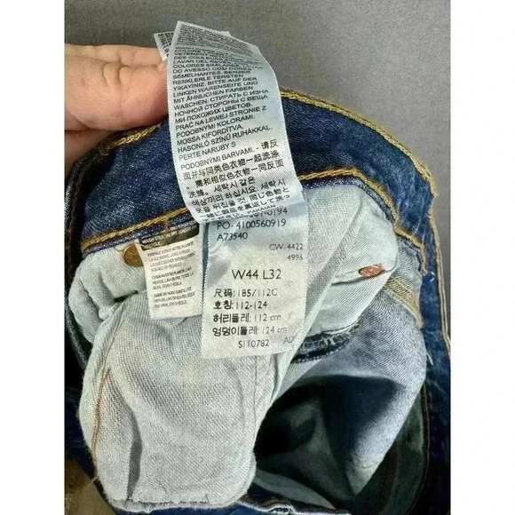 Levis 501 xx Jeans Mens 44x32 Blue Original Fit Button Fly Straight Denim - Picture 7 of 10